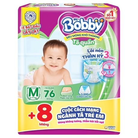  Tã quần Bobby M76 (6-11Kg) 