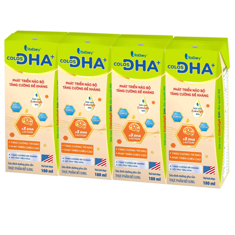  Sữa Bột Pha Sẵn Colos DHA+ 180ml ( lốc 4 hộp ) 