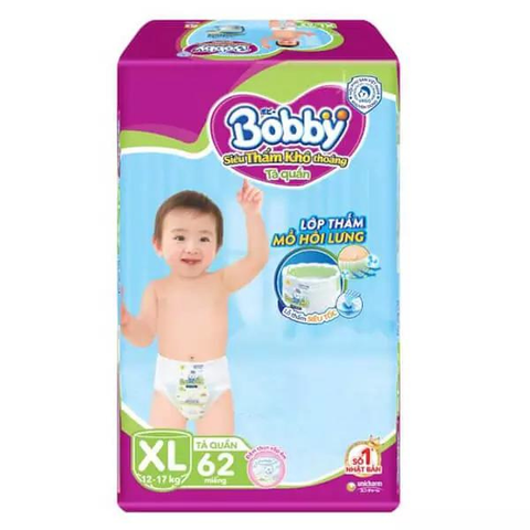  Tã quần Bobby XL62 (12 - 17Kg) 