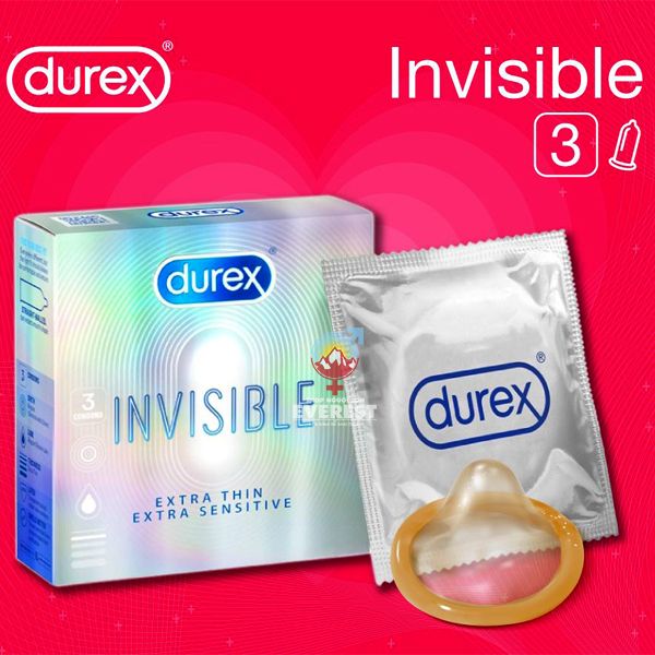  Bao cao su Durex Invisible Extra Thin siêu mỏng hộp 3 Cái 