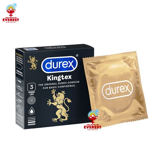  Bao cao su Durex Kingtex ôm sát bôi trơn hộp 3 cái 