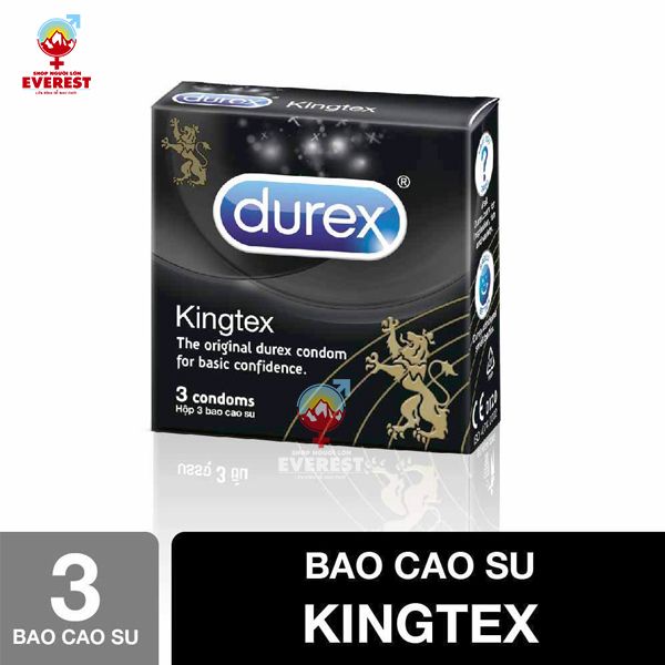  Bao cao su Durex Kingtex ôm sát bôi trơn hộp 3 cái 