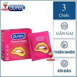  Bao cao su Durex Pleasure Max có gân và chấm nổi hộp 3 cái 