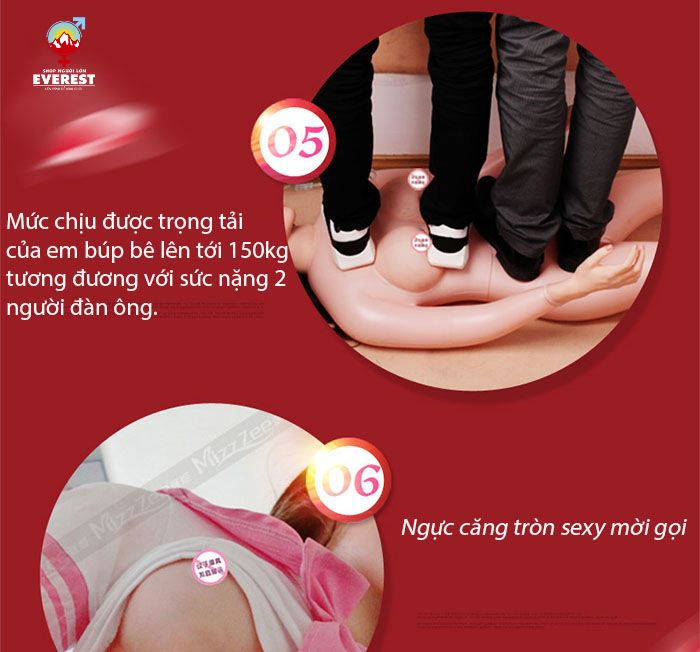  Búp bê tình yêu bơm hơi cao cấp 1m6 mở miệng có rung rên 