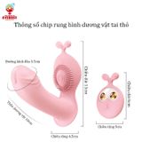  Chíp rung tình yêu hình dương vật tai thỏ Lilo điều khiển từ xa 