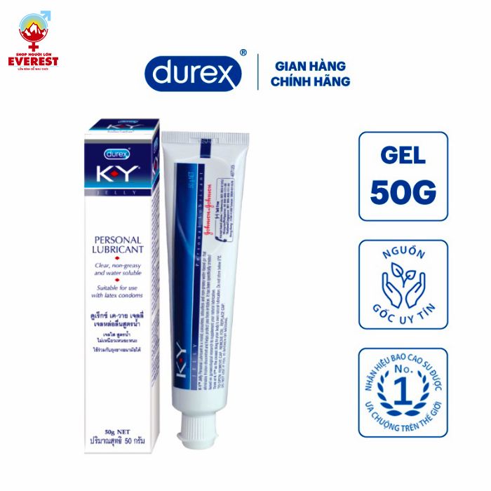  Gel bôi trơn Durex Ky không mùi dưỡng ẩm gốc nước tuyp 50g 