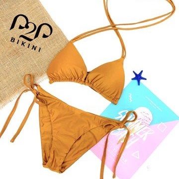 Bikini 2 mảnh cột dây vàng đồng