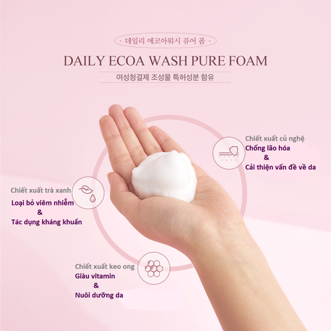  Dung dịch vệ sinh phụ nữ dạng bọt Jilgyungyi Daily Ecoa Wash Pure Foam 