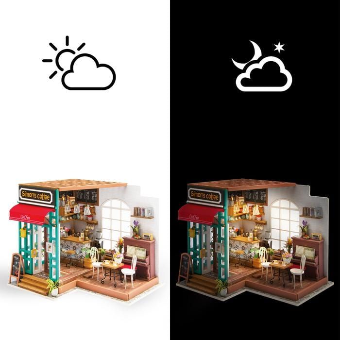  Mô Hình Gỗ 3D Lắp Ráp ROBOTIME DIY Dollhouse Nhà Tí Hon Simon’s Coffee DG109 – WP044 