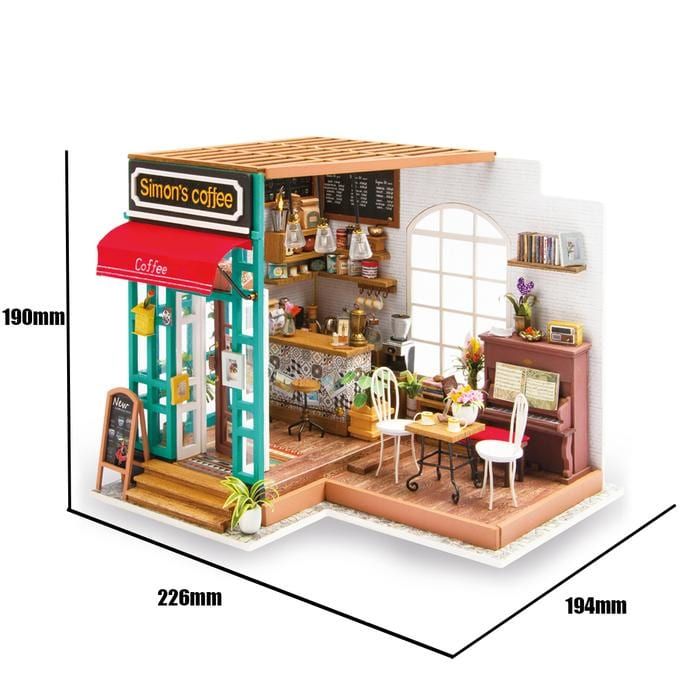  Mô Hình Gỗ 3D Lắp Ráp ROBOTIME DIY Dollhouse Nhà Tí Hon Simon’s Coffee DG109 – WP044 