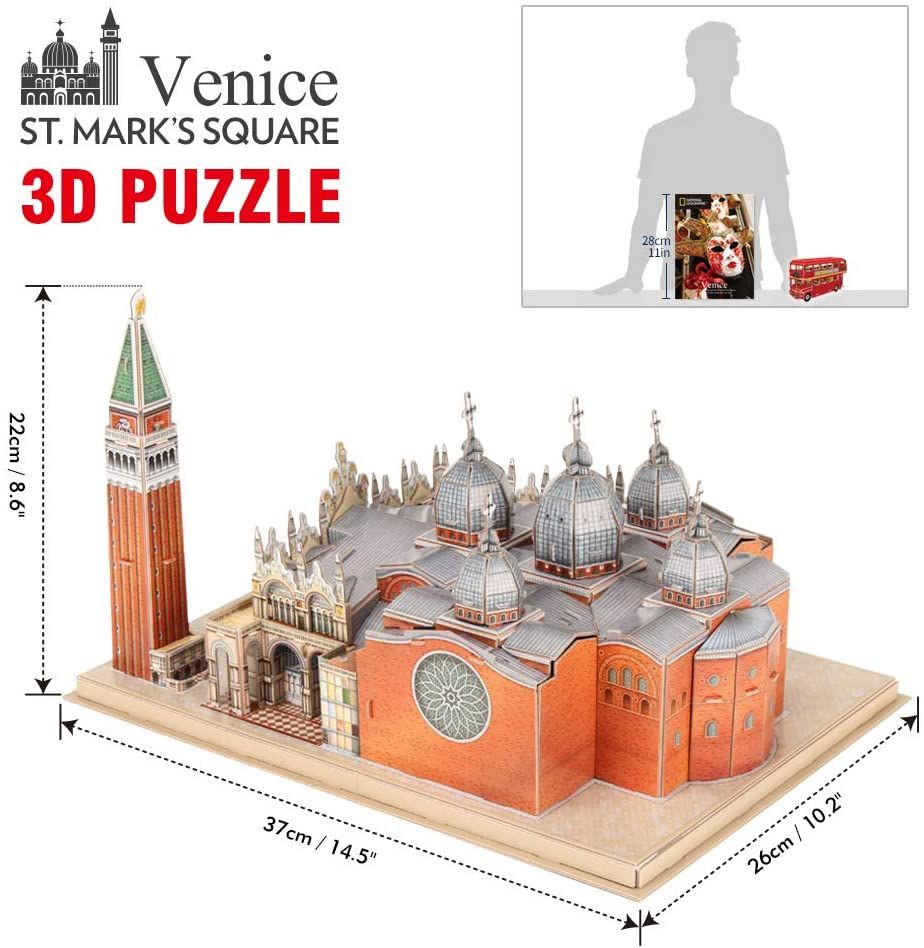  Mô Hình Giấy 3D Lắp Ráp CubicFun National Geographic Quảng Trường San Marco tại Venic DS0980h (107 mảnh, St. Mark's Square) - PP068 