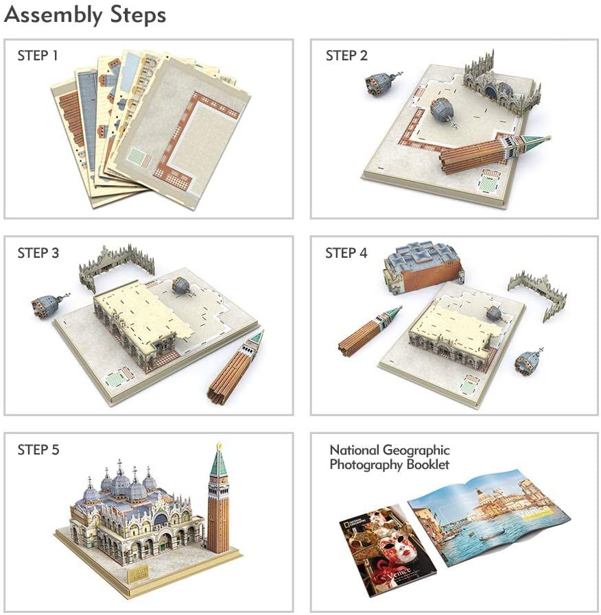  Mô Hình Giấy 3D Lắp Ráp CubicFun National Geographic Quảng Trường San Marco tại Venic DS0980h (107 mảnh, St. Mark's Square) - PP068 