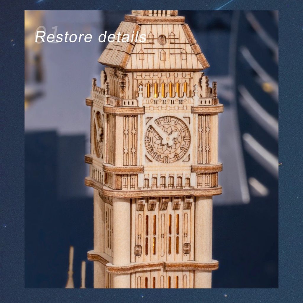  Mô Hình Gỗ 3D Lắp Ráp ROBOTIME Rolife Tháp Đồng Hồ Big Ben (Big Ben Tower) TG507 – WP228 