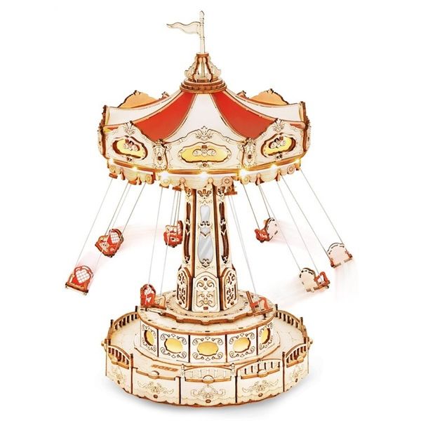  Mô Hình Gỗ 3D Lắp Ráp ROBOTIME ROKR Hộp Nhạc Xích Đu Quay (Swing Ride) EA02 – WP245 