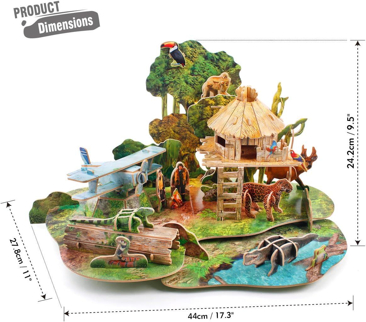  Mô Hình Giấy 3D Lắp Ráp CubicFun Khu Rừng Mưa Nhiệt Đới Amazon DS0979h (43 mảnh, National Geographic Amazon Rain Forest) - PP054 