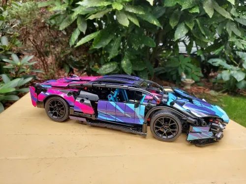  Mô Hình Nhựa 3D Lắp Ráp OEM Siêu Xe Đua Lamborghini (1314 mảnh, Màu Hồng Tím) 1:14 - LG0176 