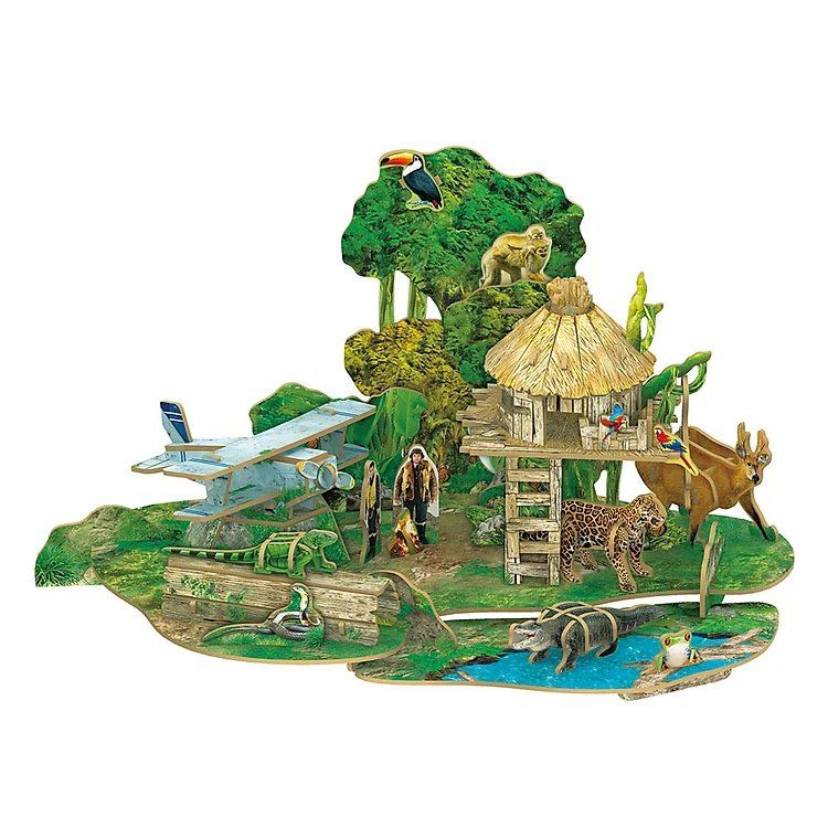  Mô Hình Giấy 3D Lắp Ráp CubicFun Khu Rừng Mưa Nhiệt Đới Amazon DS0979h (43 mảnh, National Geographic Amazon Rain Forest) - PP054 