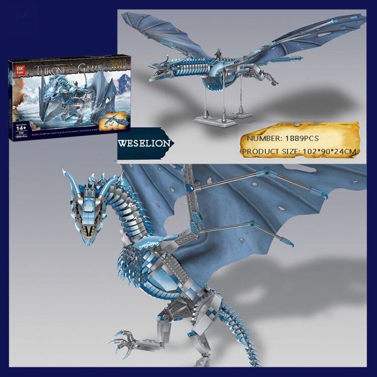  Mô Hình Nhựa 3D Lắp Ráp 18K Super Game of Thrones Con Rồng Băng Viserion 9902 (1889 mảnh) - LG0057 