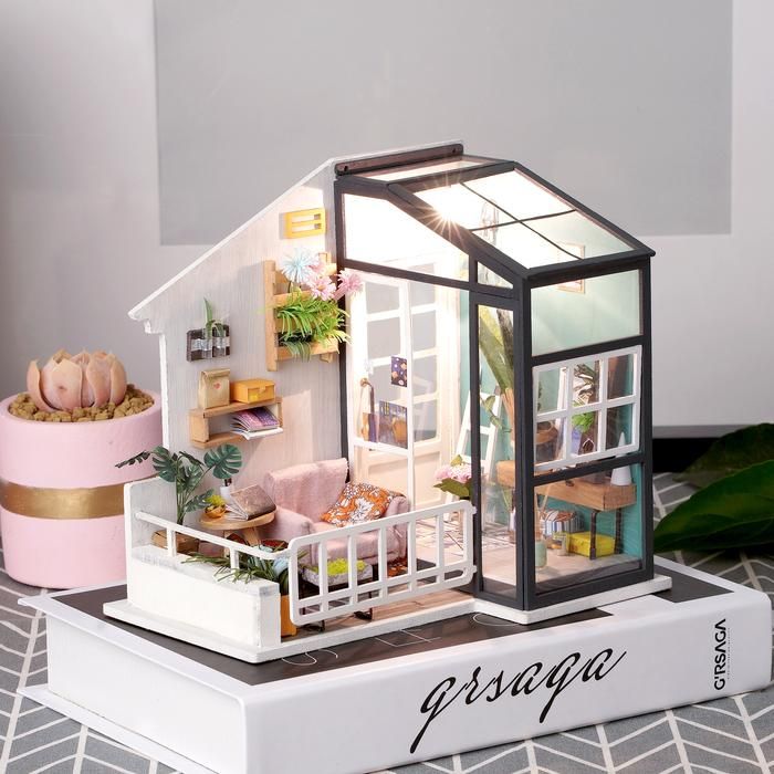  Mô Hình Gỗ 3D Lắp Ráp ROBOTIME DIY Dollhouse Nhà Tí Hon Balcony Daydreaming DGM05 – WP045 