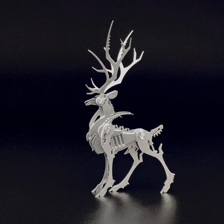  Mô Hình Kim Loại Lắp Ráp 3D Steel Warcraft Nai Sừng Xám Nhỏ Little Nightmare Deer – SW001 