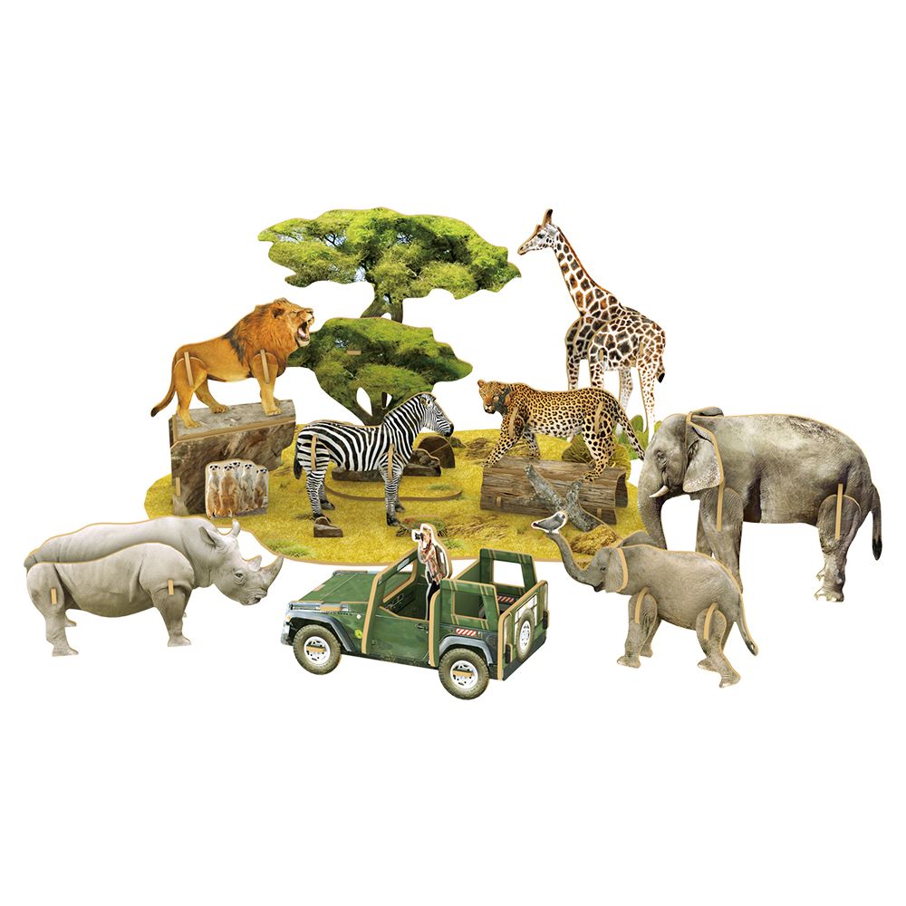  Mô Hình Giấy 3D Lắp Ráp CubicFun Động Vật Hoang Dã Châu Phi DS0972h (69 mảnh, National Geographic African Wildlife) - PP052 