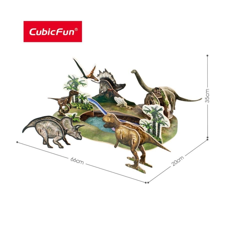  Mô Hình Giấy 3D Lắp Ráp CubicFun Công Viên Khủng Long DS0973h (43 mảnh, National Geographic Dinosaur Park) - PP053 