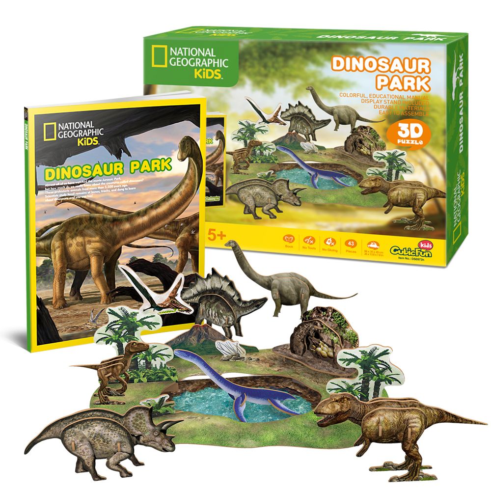  Mô Hình Giấy 3D Lắp Ráp CubicFun Công Viên Khủng Long DS0973h (43 mảnh, National Geographic Dinosaur Park) - PP053 