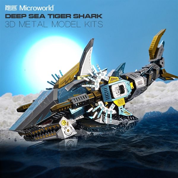  Mô Hình Kim Loại Lắp Ráp 3D Microworld Cá Mập Hổ The Deep Sea Tiger Shark – MP974 