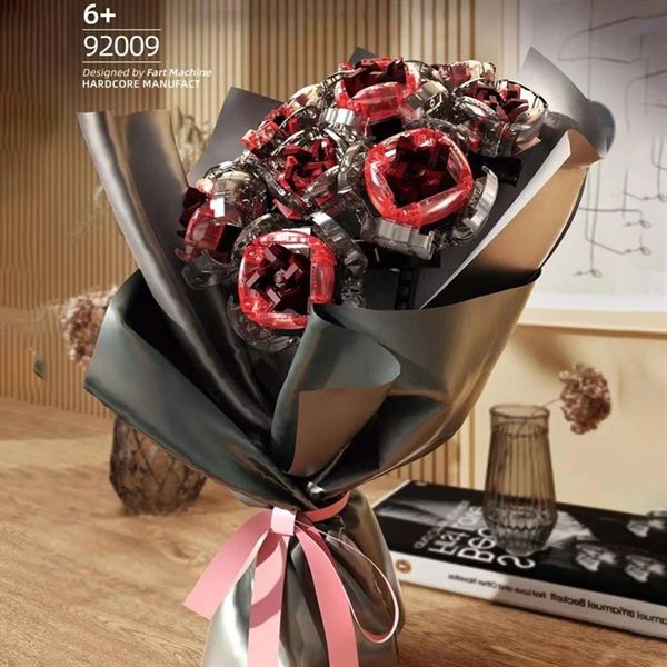 Mô Hình Nhựa 3D Lắp Ráp QiZhiLe Bó Hoa Hồng Đỏ 92009 (800 mảnh, Wine Red Heart Flower) – LG0020 