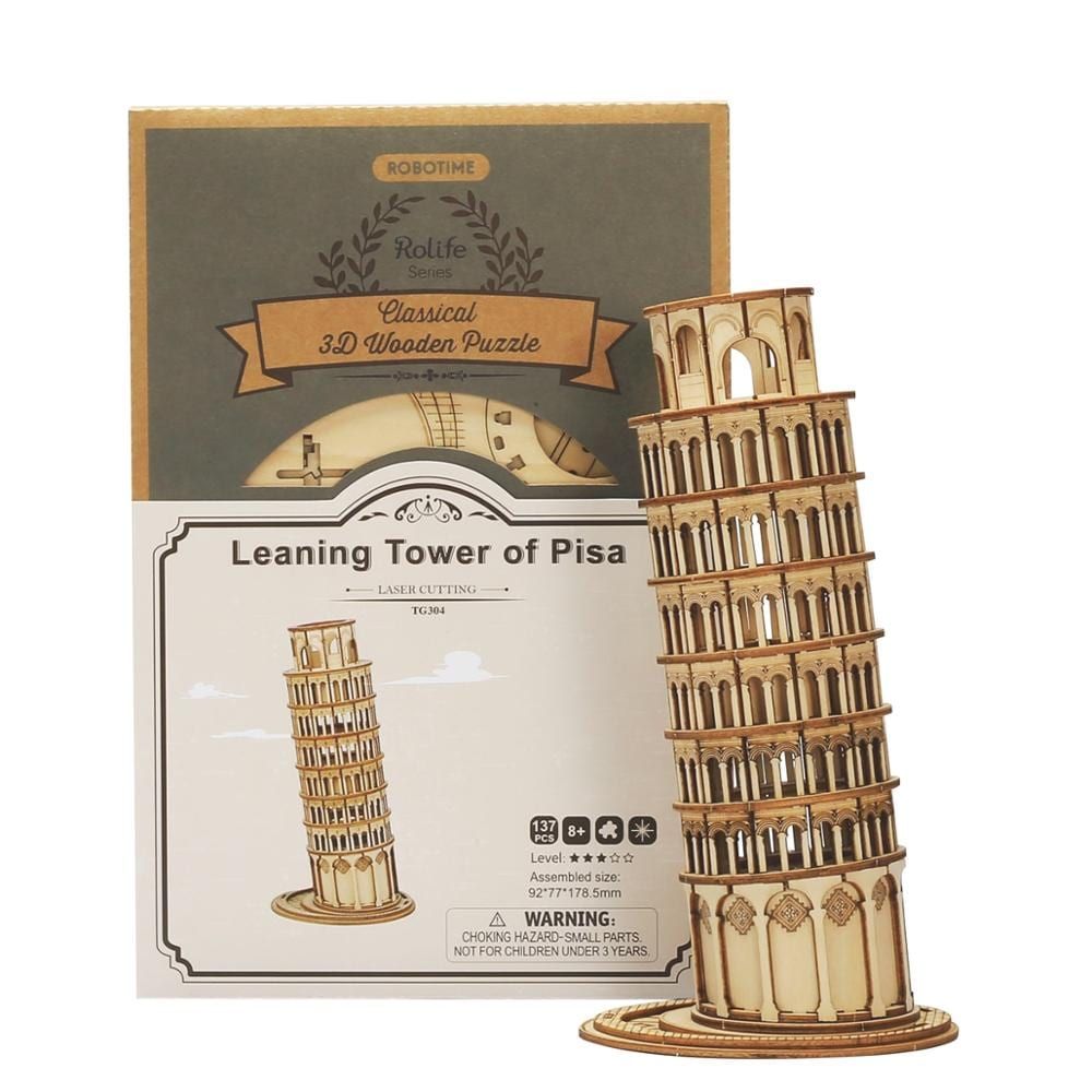  Mô Hình Gỗ 3D Lắp Ráp ROBOTIME Tháp Nghiêng Pisa Leaning Tower TG304 – WP112 