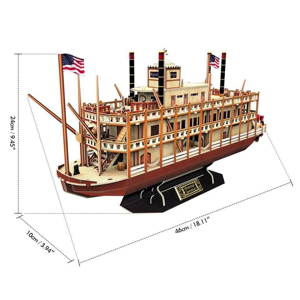  Mô Hình Giấy 3D Lắp Ráp CubicFun Thuyền Mississippi Steamboat T4026h (142 mảnh) - PP049 