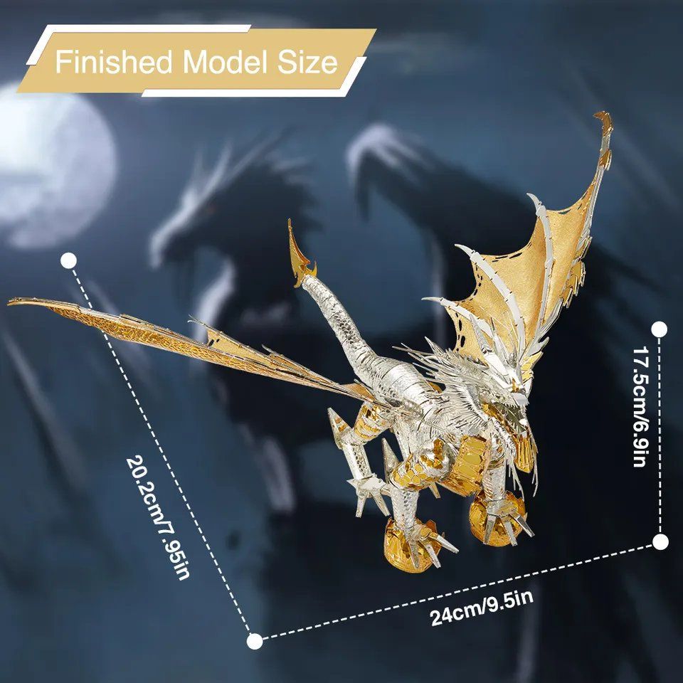  Mô Hình Kim Loại 3D Lắp Ráp Piececool Glorystrom Dragon HP273-GS - MP1154 
