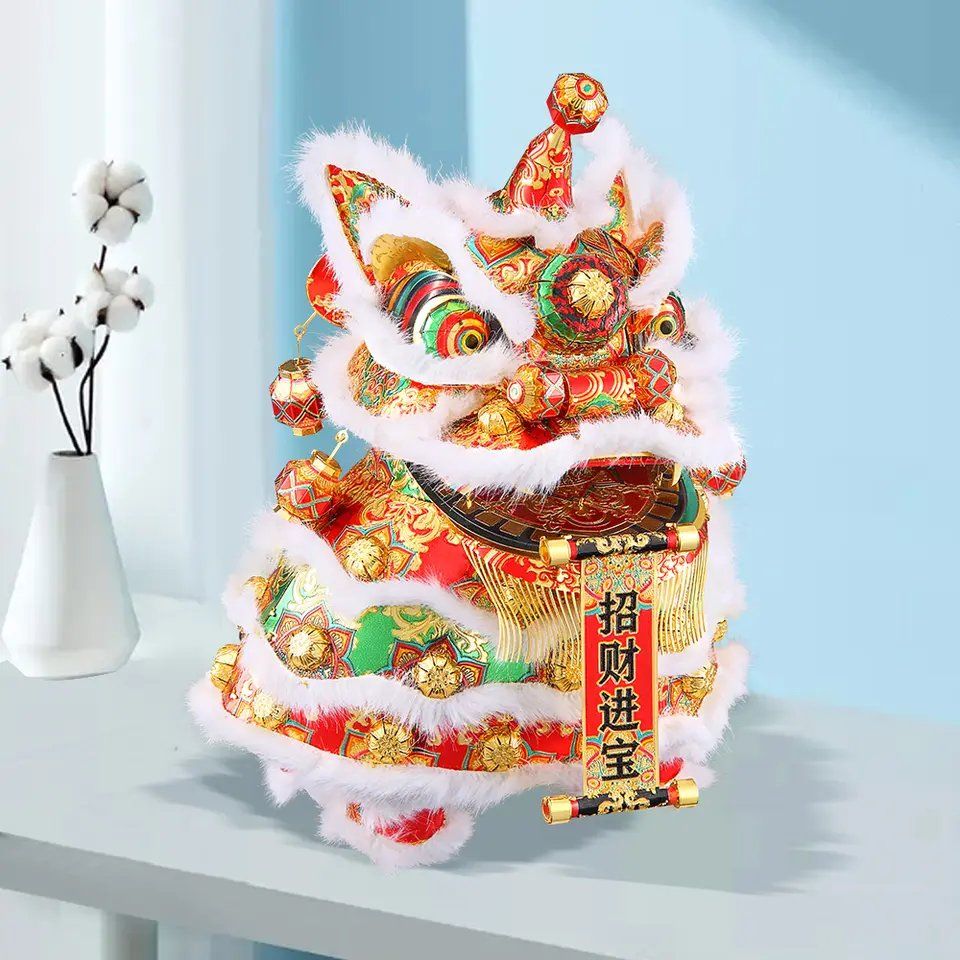  Mô Hình Kim Loại 3D Lắp Ráp Piececool Con Lân (White Dancing Lion) P141-GRN - MP831 