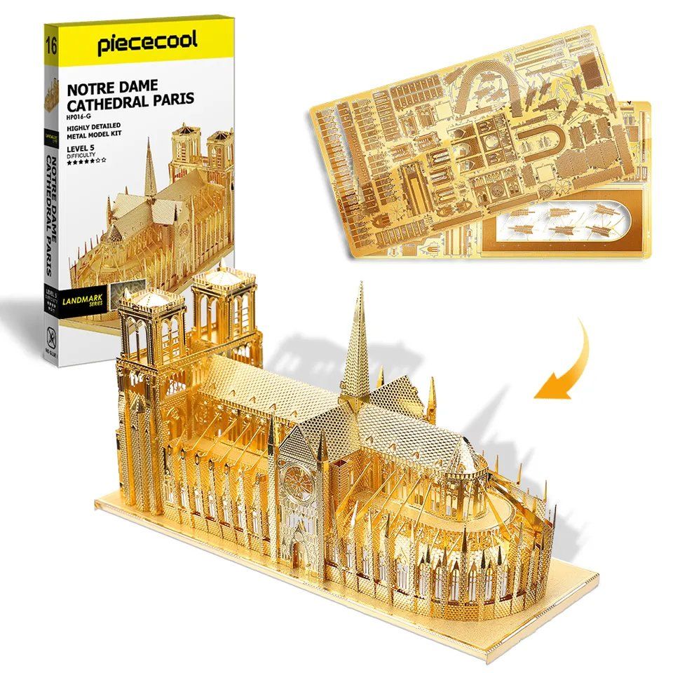  Mô Hình Kim Loại Lắp Ráp 3D Piececool Nhà Thờ Đức Bà (Notre Dame De Paris) HP016-G – MP071 