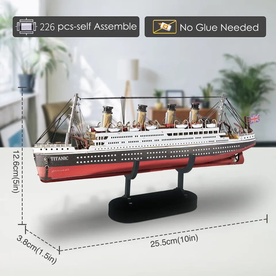  Mô Hình Kim Loại Lắp Ráp 3D Piececool Tàu Titanic (226 mảnh) HP300-KW - MP1175 