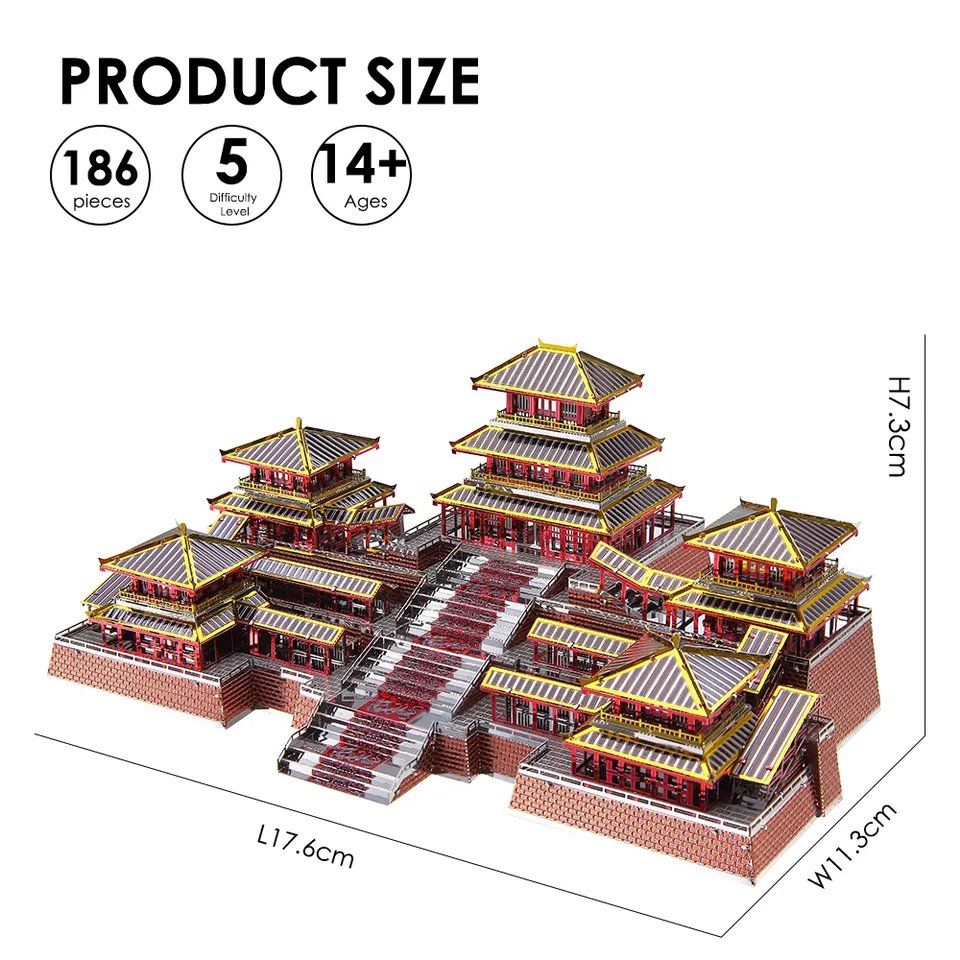  Mô Hình Kim Loại Lắp Ráp 3D Piececool Cung A Bàng Epang Palace – MP365 