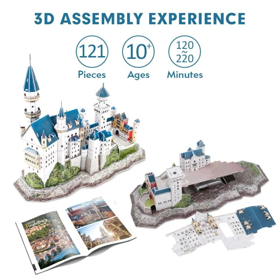  Mô Hình Giấy 3D Lắp Ráp CubicFun Lâu Đài Neuschwanstein DS0990h (128 mảnh, National Geographic Germany Neuschwanstein Castle) - PP062 