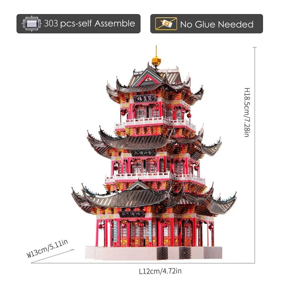  Mô Hình Kim Loại Lắp Ráp 3D Piececool Juyuan Tower HP111-RKS - MP598 