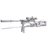  Mô Hình Kim Loại 3D Lắp Ráp Piececool Súng Bắn Tỉa AWM (186 mảnh, AWM Sniper Rifle) HP346-SK - MP1220 