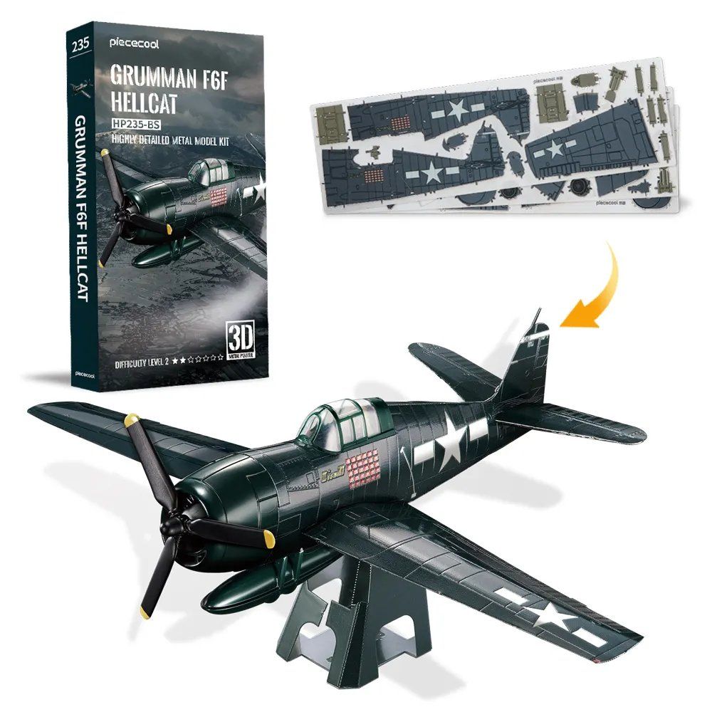  Mô Hình Kim Loại 3D Lắp Ráp Piececool Tiêm Kích GRUMMAN F6F HELLCAT HP235-BS - MP1149 