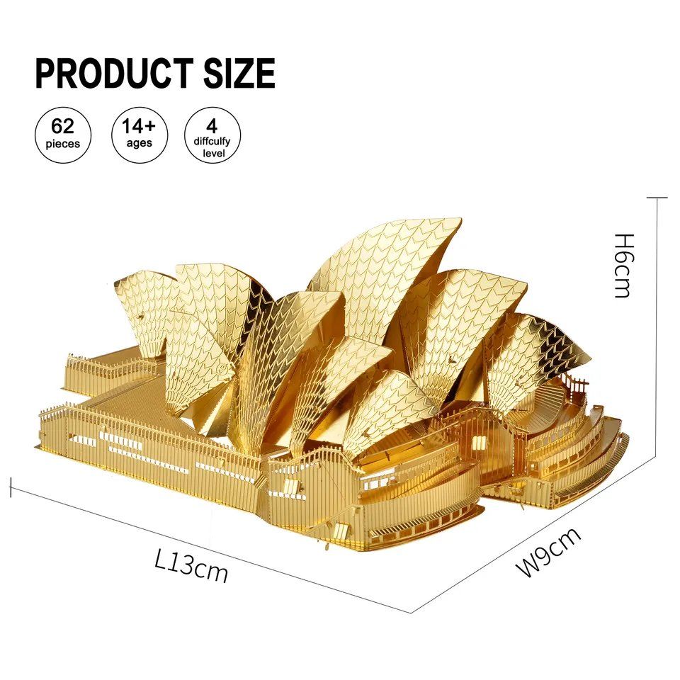  Mô Hình Kim Loại Lắp Ráp 3D Piececool Nhà Hát Con Sò (Sydney Opera House) HP022-G – MP092 