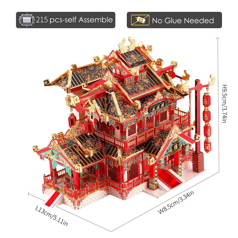  Mô Hình Kim Loại 3D Lắp Ráp Piececool Phong Mãn Lầu (The Restaurant) HP145-RGK - MP866 