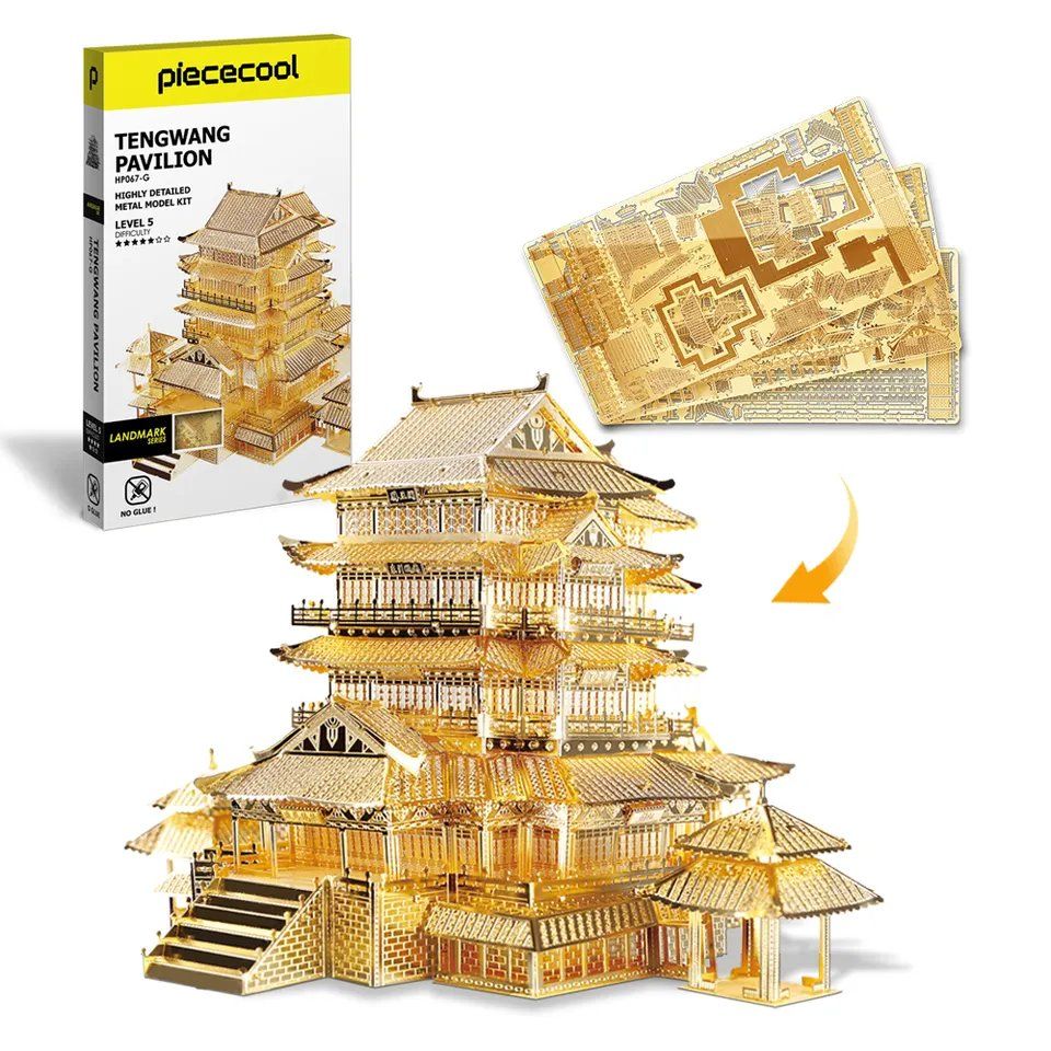  Mô Hình Kim Loại Lắp Ráp 3D Piececool Đằng Vương Cát (Tengwang Pavilion) HP067-G – MP159 