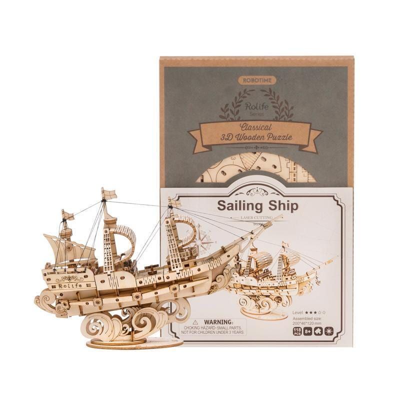  Mô Hình Gỗ 3D Lắp Ráp ROBOTIME Thuyền Buồm The Sailing Ship TG305 - WP138 