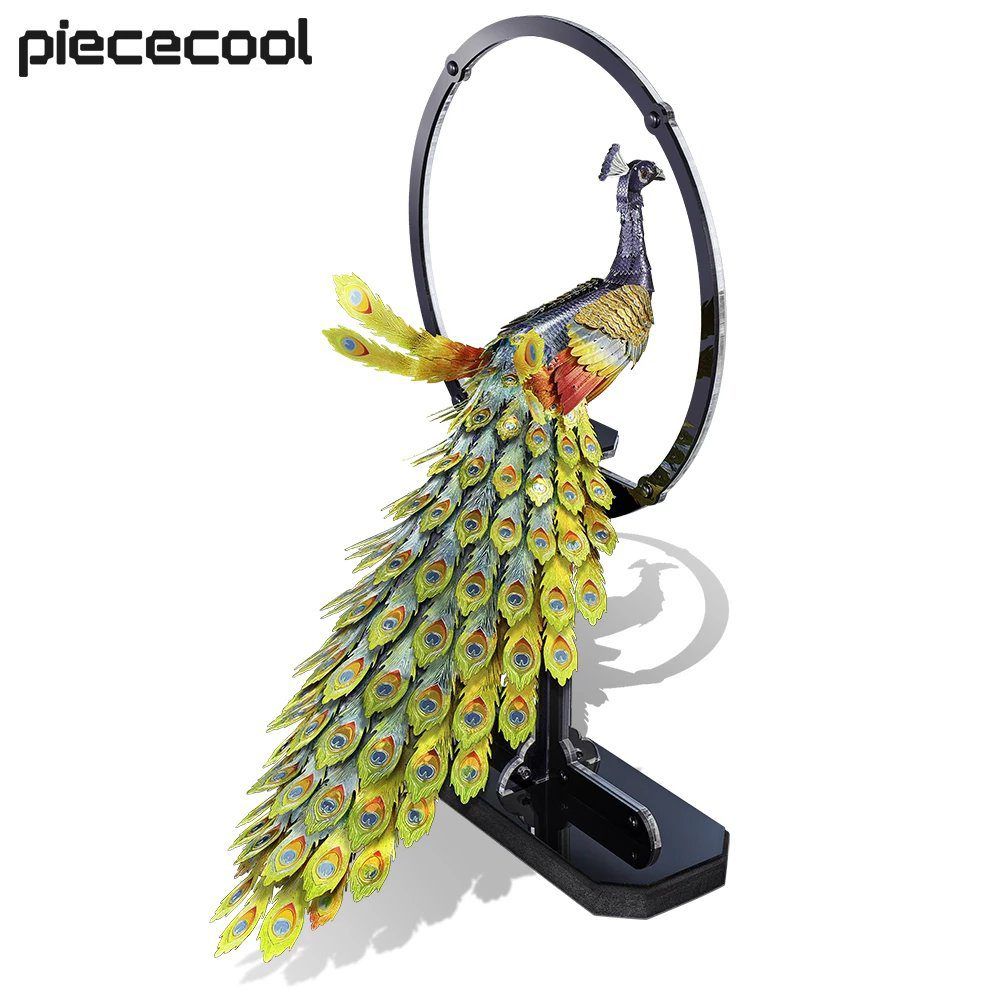  Mô Hình Kim Loại 3D Lắp Ráp Piececool Con Công (Peacock, Kèm Đế) HP242-GN - MP1133 