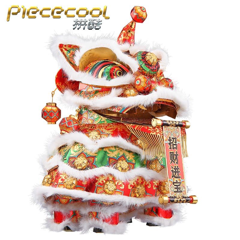  Mô Hình Kim Loại 3D Lắp Ráp Piececool Con Lân (White Dancing Lion) P141-GRN - MP831 