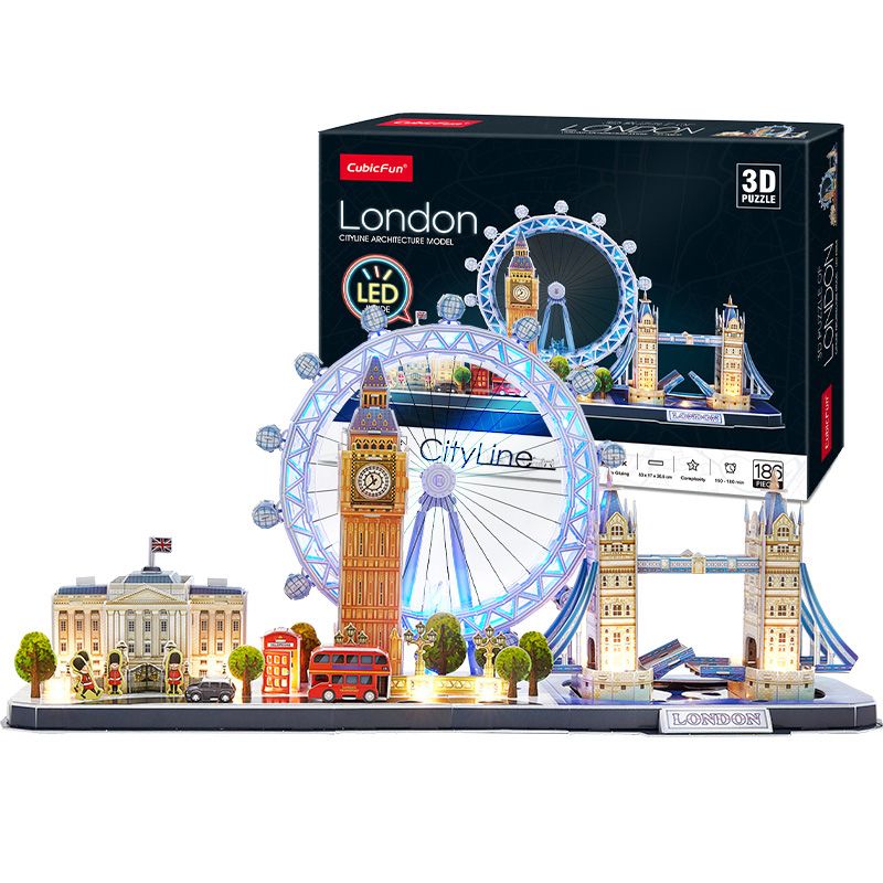  Mô Hình Giấy 3D Lắp Ráp CubicFun London Cityline L532h (186 mảnh, đèn LED) - PP029 