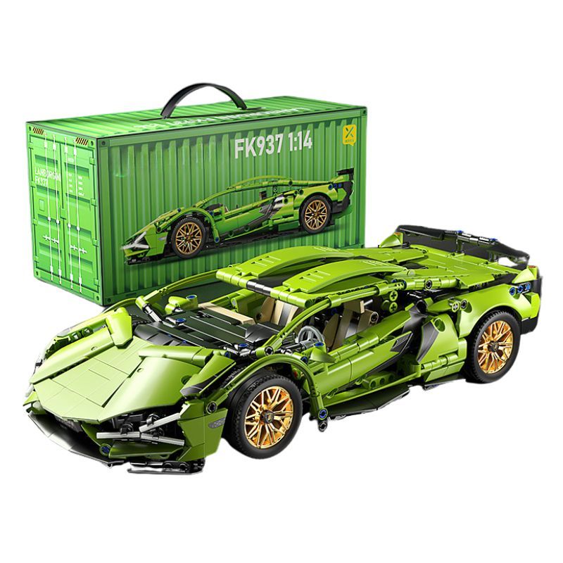  Mô Hình Nhựa 3D Lắp Ráp OEM Siêu Xe Đua Lamborghini (1280 mảnh, Màu Xanh Lá) 1:14 - LG0177 