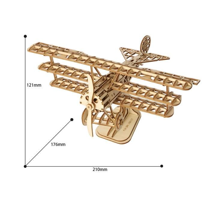  Mô Hình Gỗ 3D Lắp Ráp ROBOTIME Máy Bay Bi-Plane TG301 – WP051 