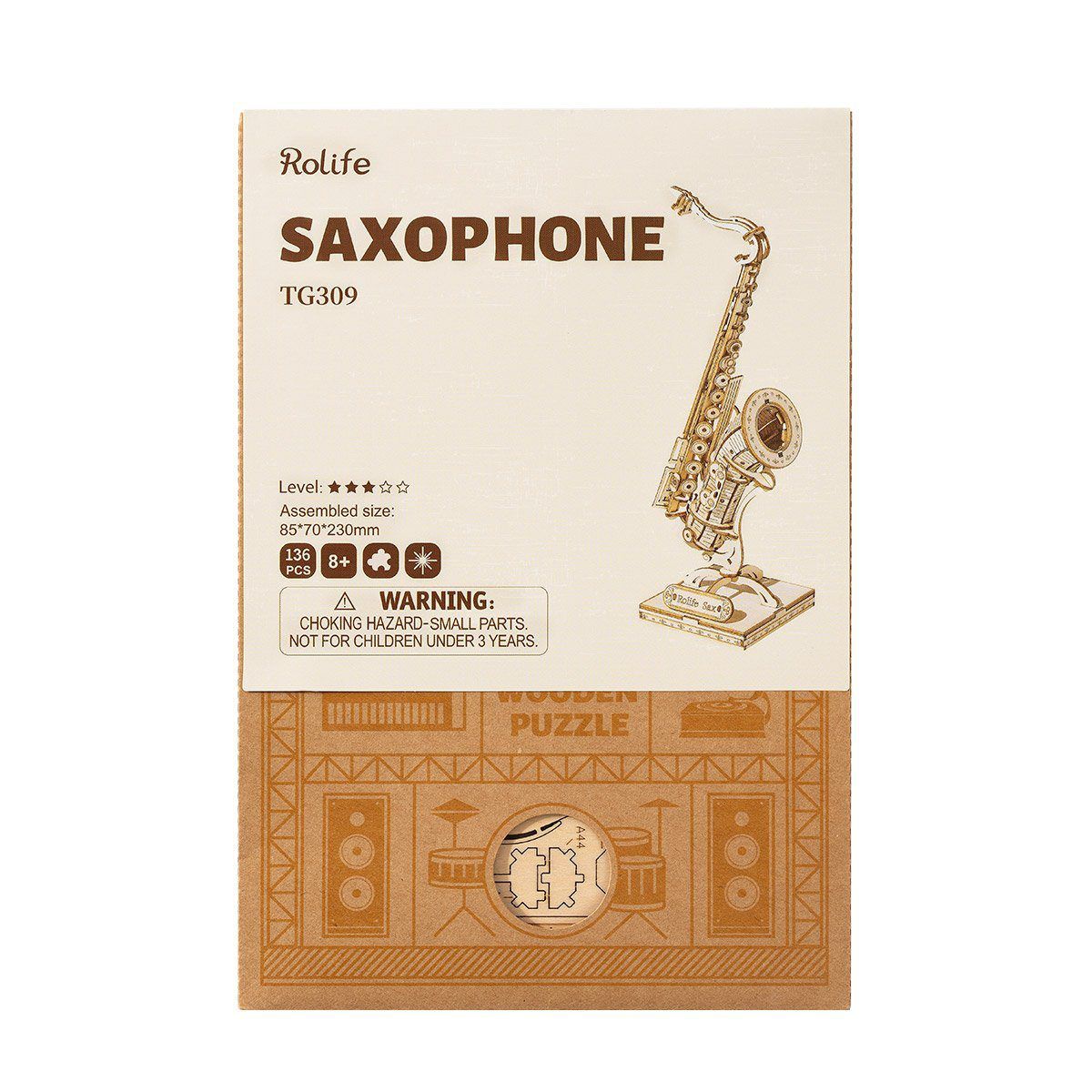  Mô Hình Gỗ 3D Lắp Ráp ROBOTIME Rolife Saxophone TG309 - WP221 